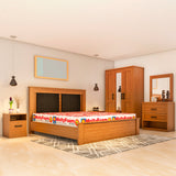 Jace Bed + Side Tables + Dresser + Mirror + Wardrobe + MoltyFoam Mattress + MoltyPillow Pair